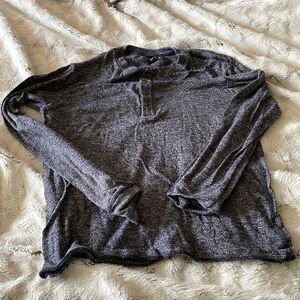 Treasure & Bond Shirt Mens Crew Neck Regular Fit Cotton Long Sleeve Grey